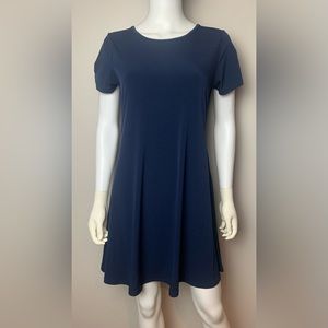 Michael Kors Short Sleeve Back Zip Navy Mini T-Shirt Dress Womens M